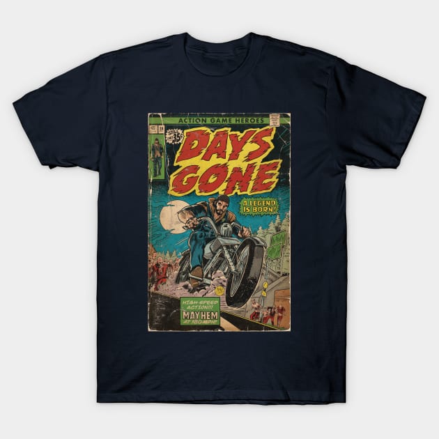 Mayhem at 180mph - Days Gone fan art comic cover T-Shirt by MarkScicluna
